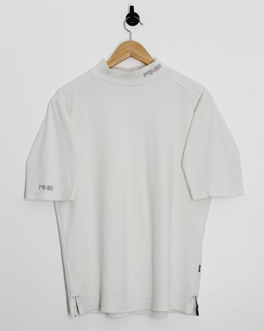 00s Ping ‘Mr Ping’ Logo White Mock Neck (M)