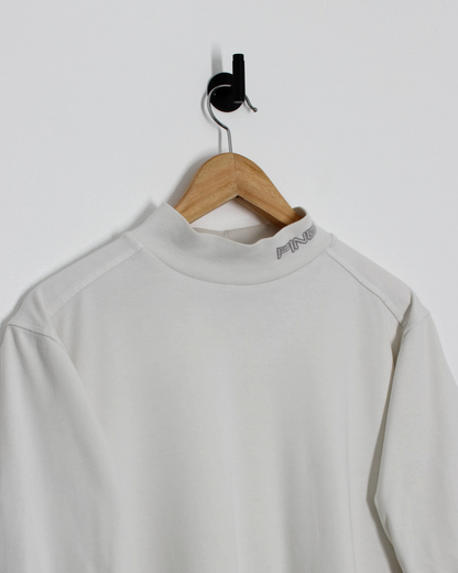 00s Ping ‘Mr Ping’ Logo White Mock Neck (M)