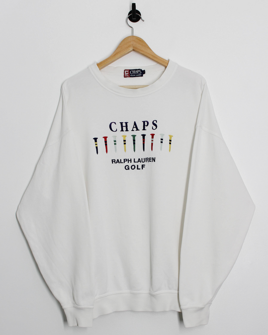 00s Ralph Lauren Chaps Golf White Crewneck Sweatshirt (L)