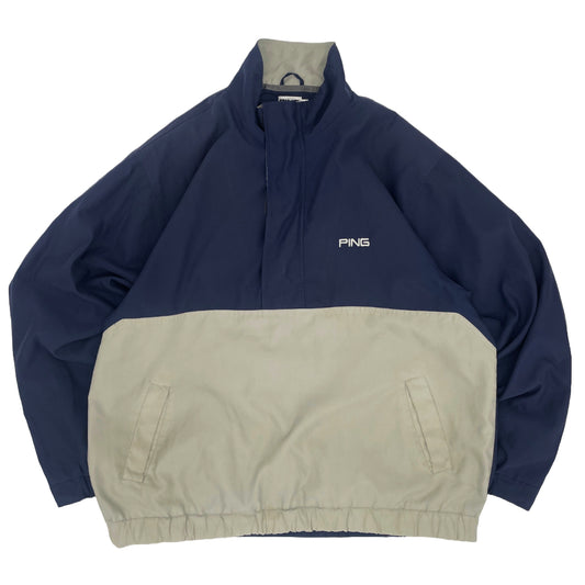 Ping Navy/Beige Quarter Zip Windbreaker (L)