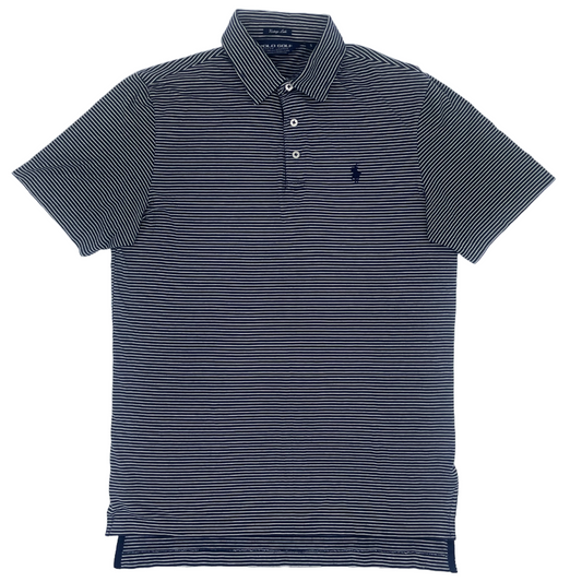 Polo Ralph Lauren Navy/White Striped Golf Polo-Shirt (S)