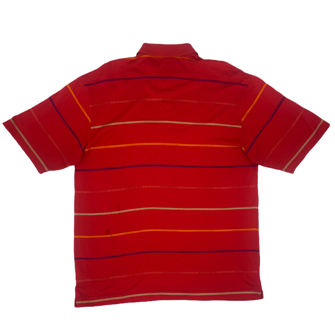 Nike Tiger Woods Red/Multicolour Striped Polo-Shirt (M)