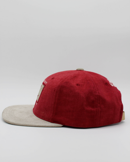 90s Callaway ‘C’ Logo Red & Beige Suede Golf Cap