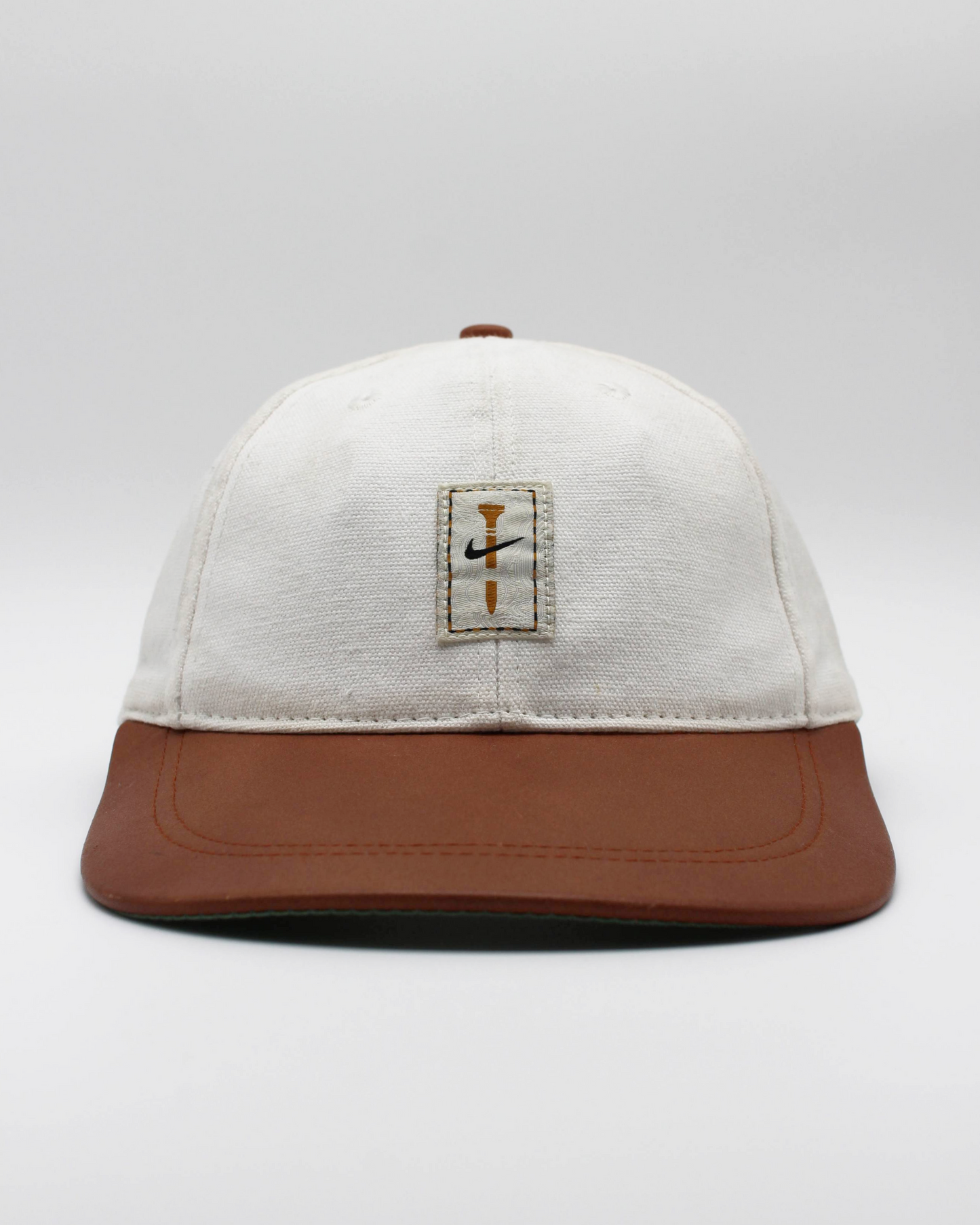 90s Nike Tee Logo Long Visor Leather Cap