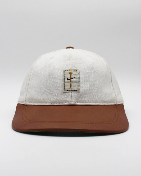 90s Nike Tee Logo Long Visor Leather Cap