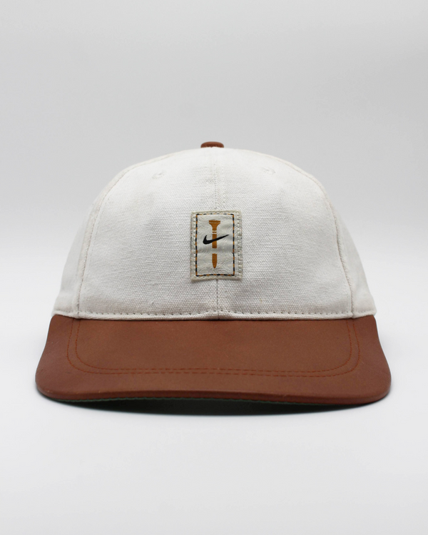 90s Nike Tee Logo Long Visor Leather Cap