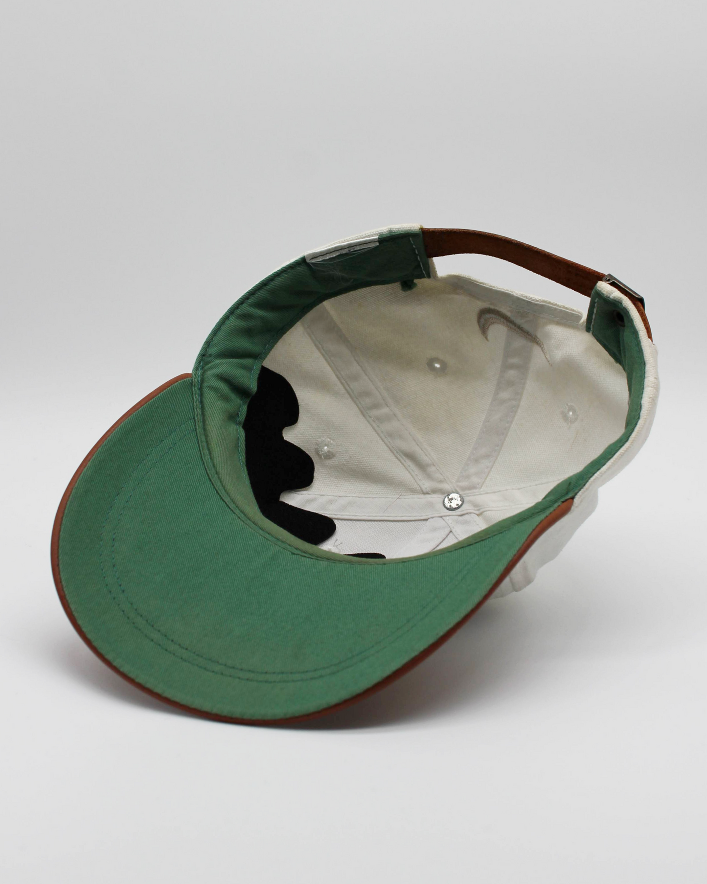 90s Nike Tee Logo Long Visor Leather Cap