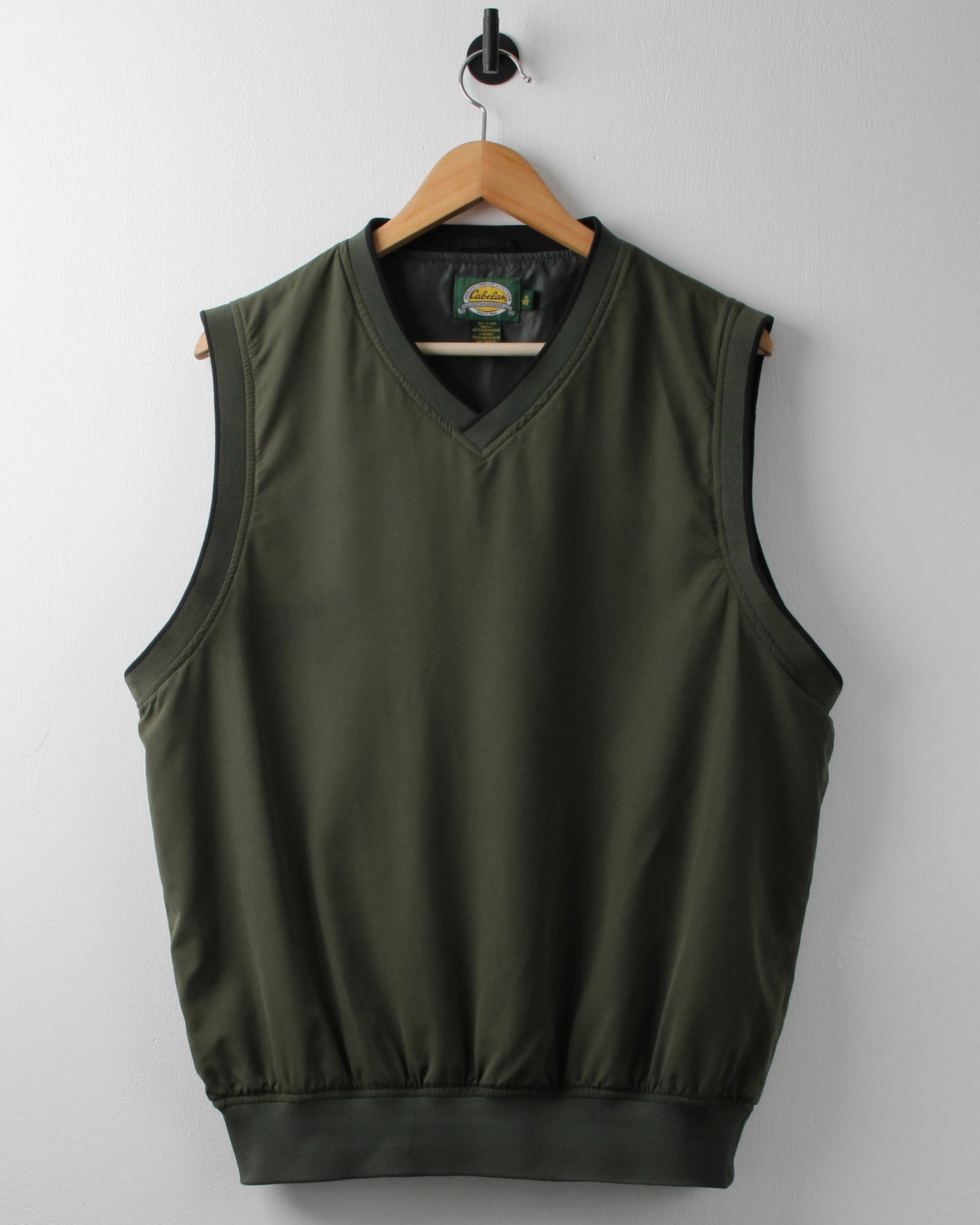 90s Cabelas Green Windbreaker Golf Vest (M)