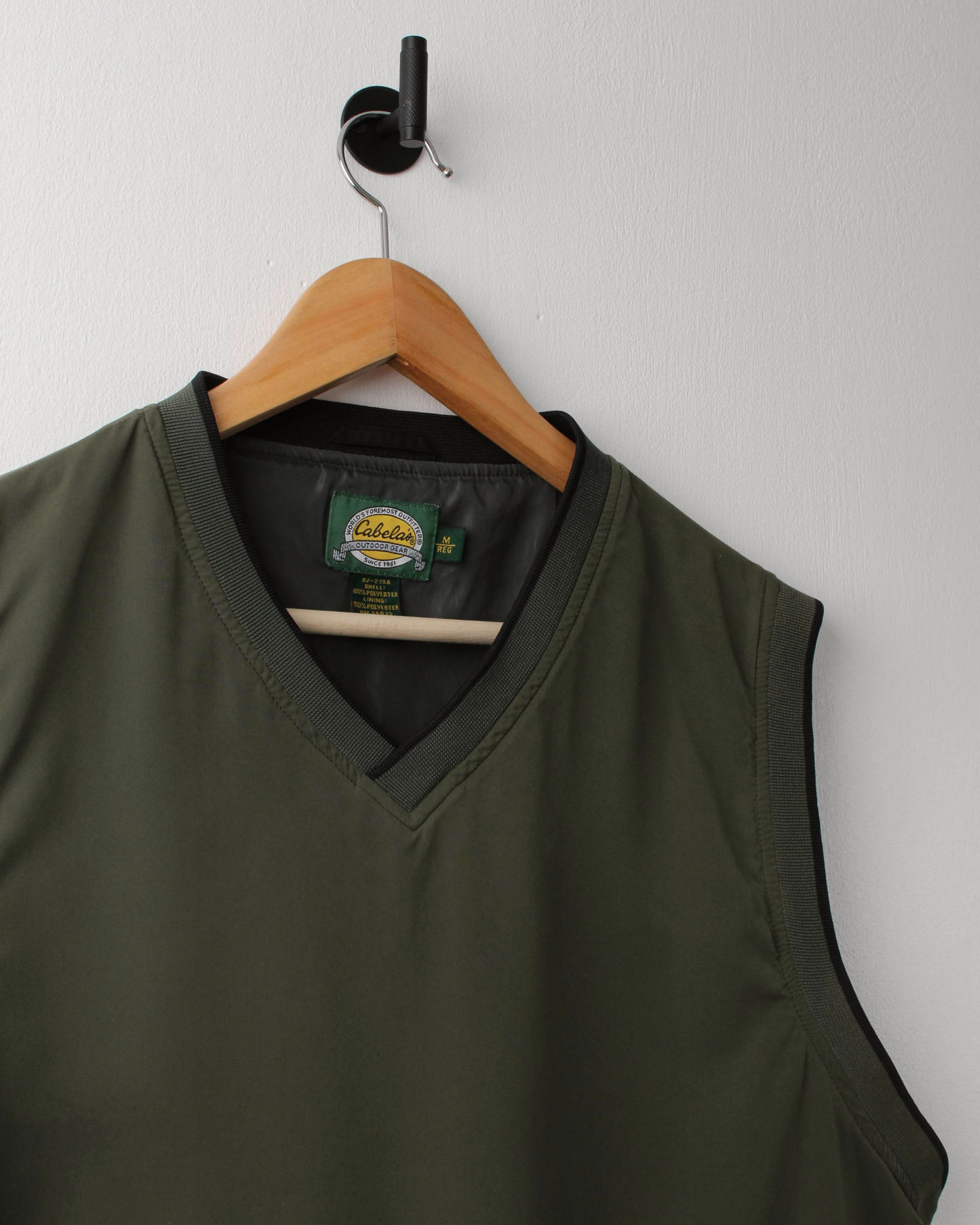 90s Cabelas Green Windbreaker Golf Vest (M)