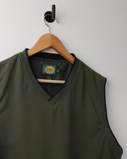 90s Cabelas Green Windbreaker Golf Vest (M)