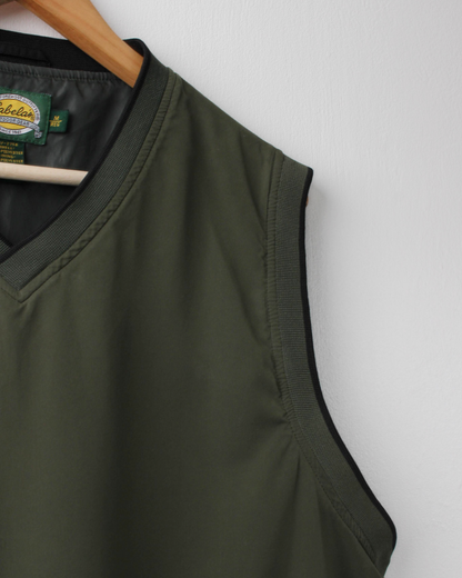 90s Cabelas Green Windbreaker Golf Vest (M)
