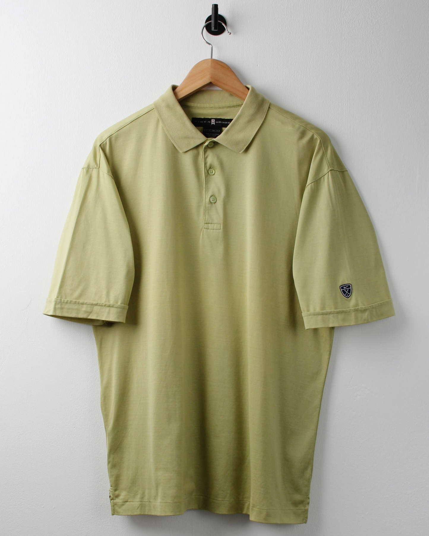 00s Nike Tiger Woods Shield Logo Lime Green Polo (S)