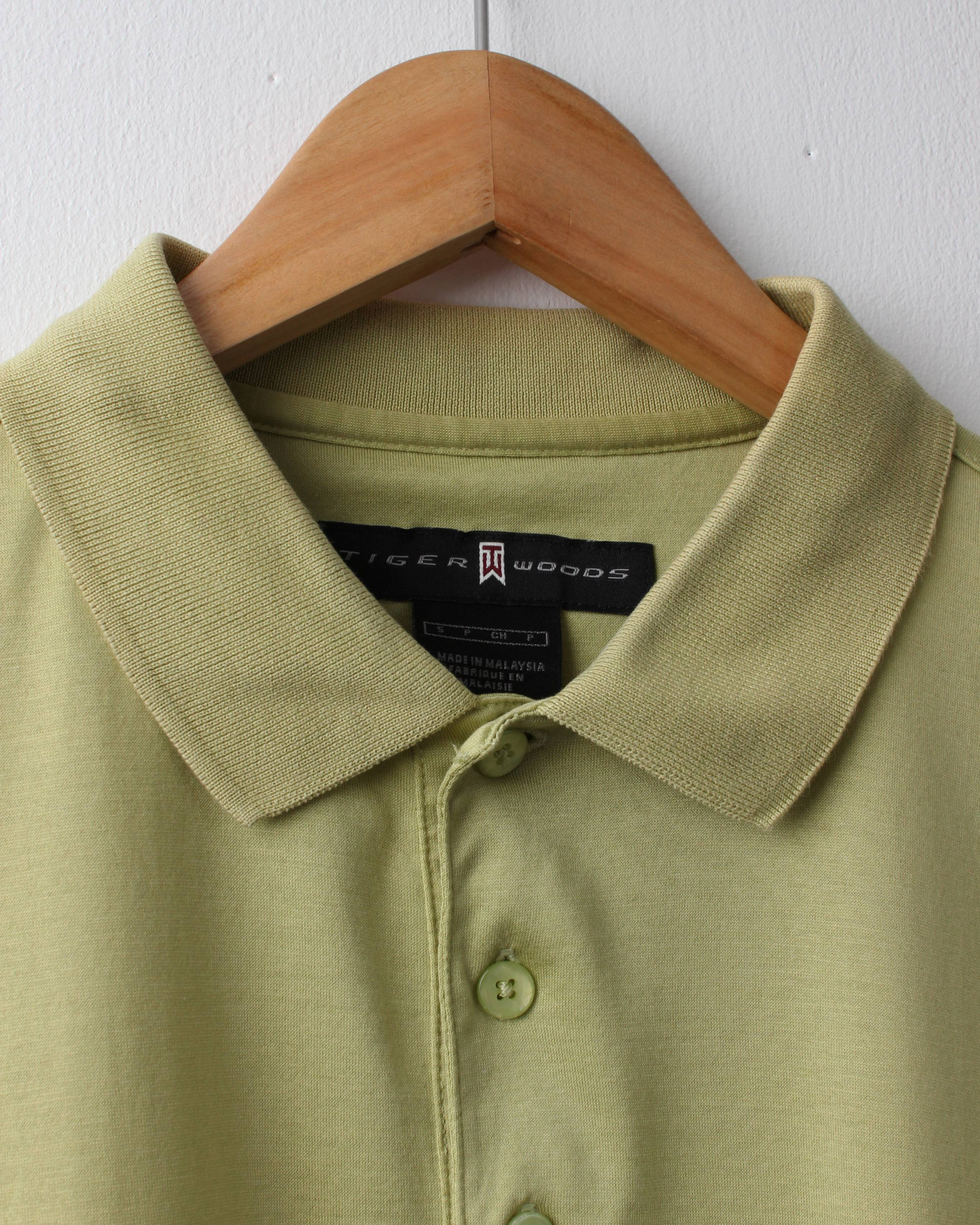 00s Nike Tiger Woods Shield Logo Lime Green Polo (S)