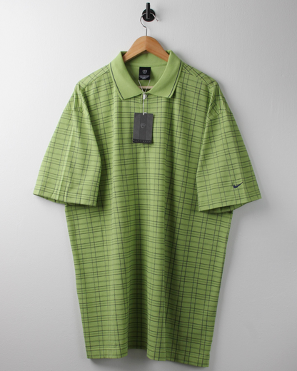 00s Nike Green Chequered Polo with Tags (XXL)
