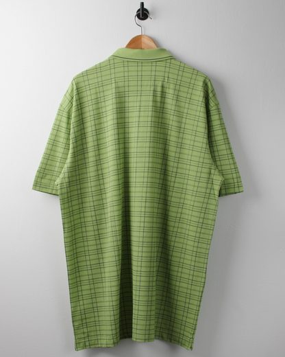 00s Nike Green Chequered Polo with Tags (XXL)