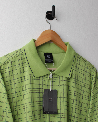 00s Nike Green Chequered Polo with Tags (XXL)