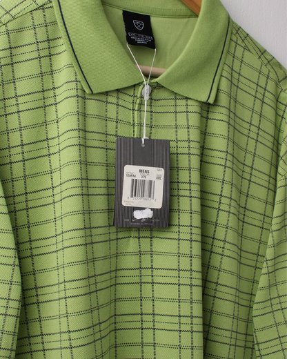 00s Nike Green Chequered Polo with Tags (XXL)