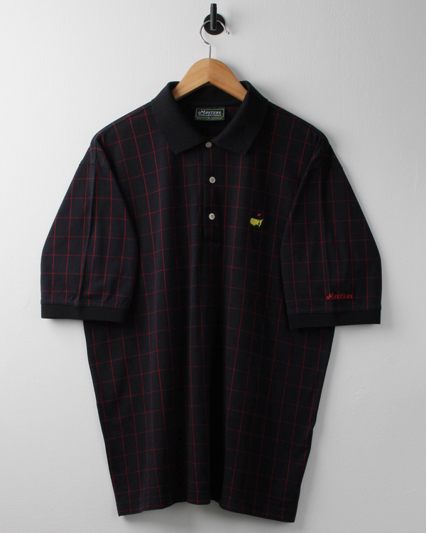 90s Masters Black & Red Chequered Polo (L)