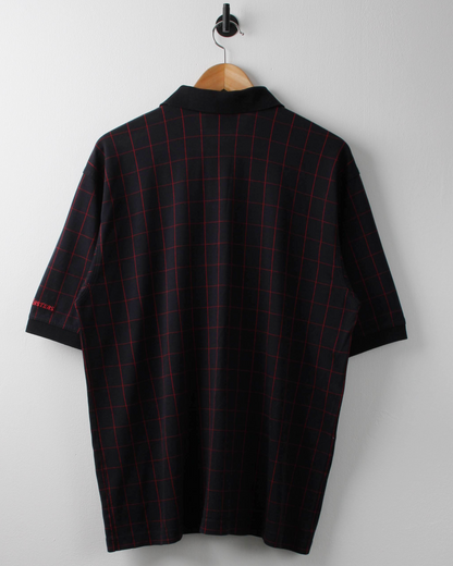 90s Masters Black & Red Chequered Polo (L)
