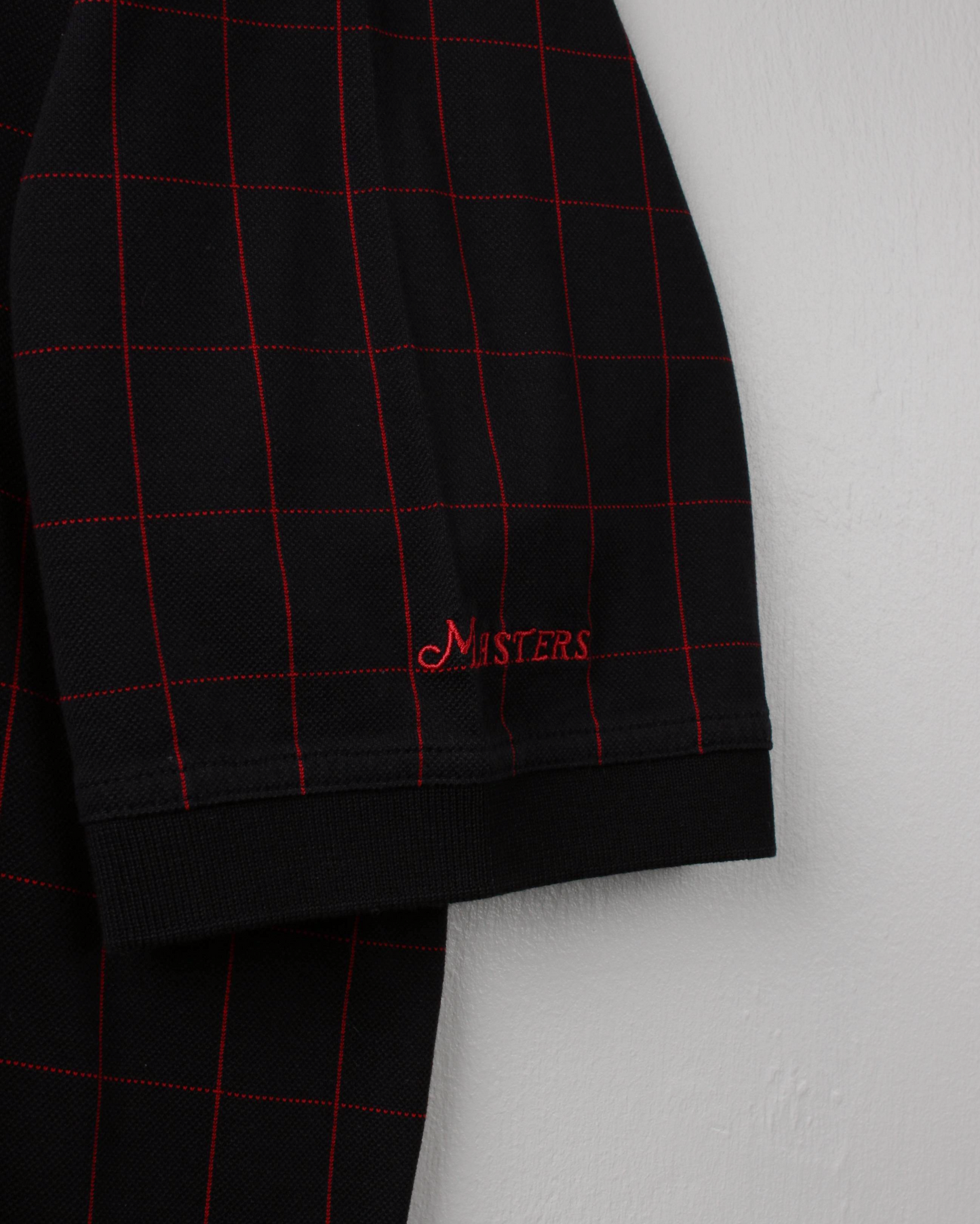 90s Masters Black & Red Chequered Polo (L)