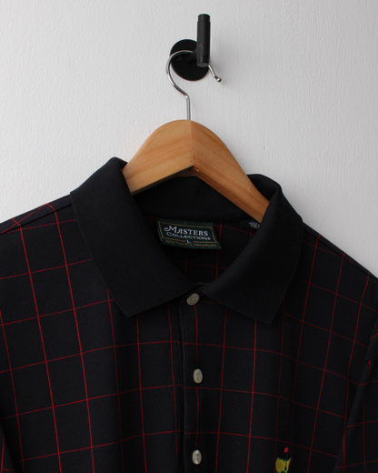 90s Masters Black & Red Chequered Polo (L)