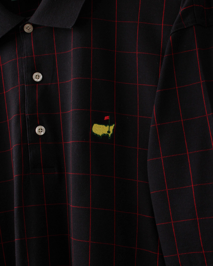 90s Masters Black & Red Chequered Polo (L)