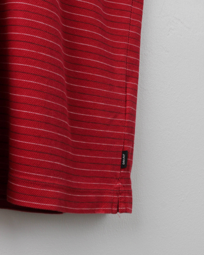 00s Nike Red & White Striped Polo (L)