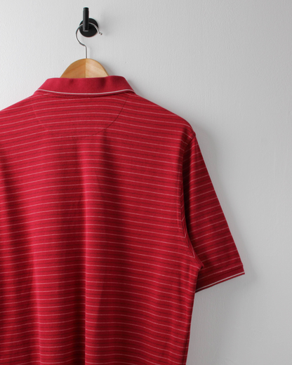 00s Nike Red & White Striped Polo (L)