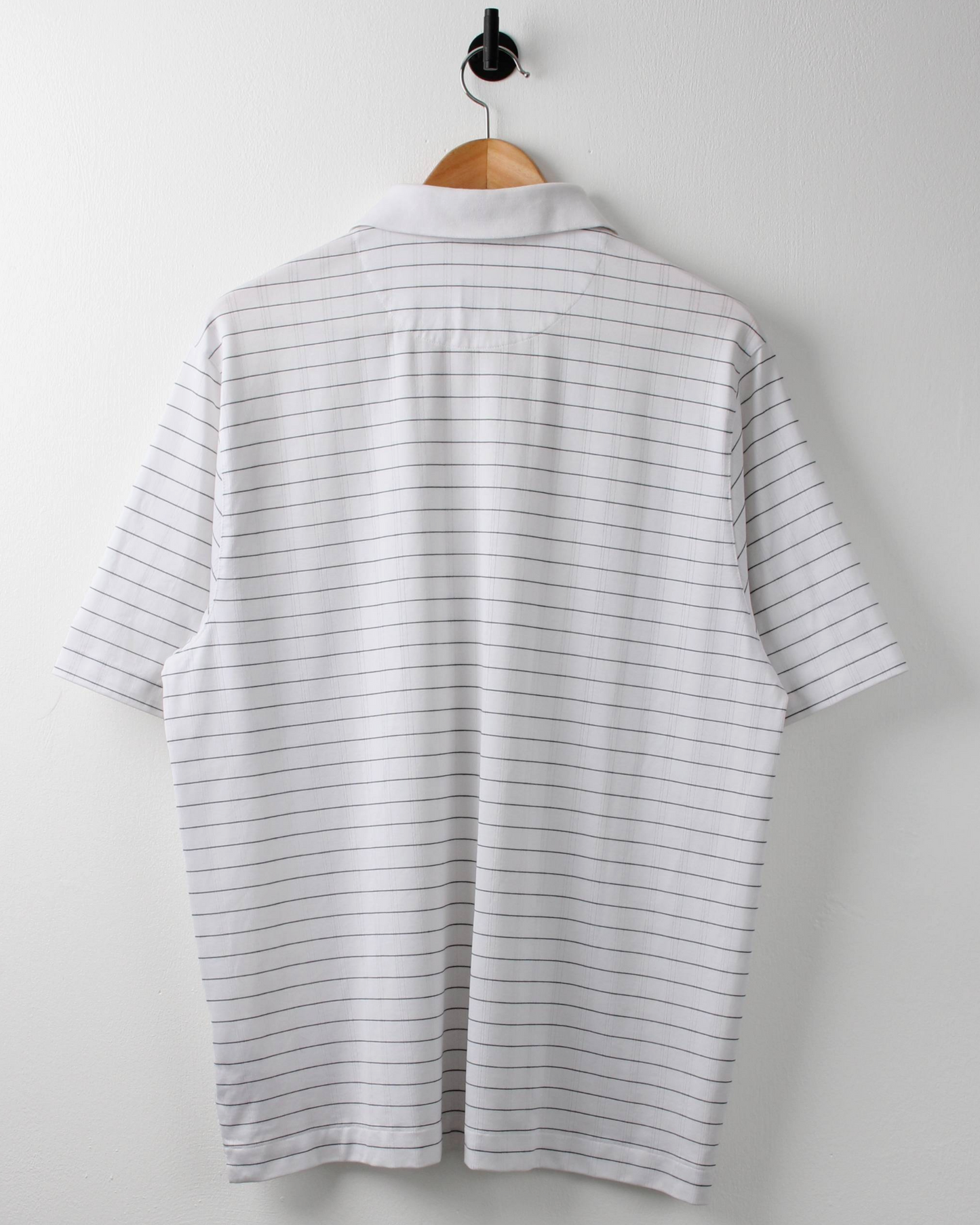 00s Nike Tiger Woods White & Black Chequered Polo (L)