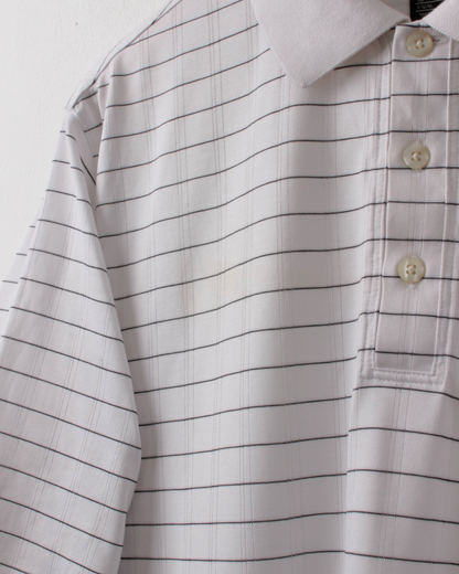 00s Nike Tiger Woods White & Black Chequered Polo (L)