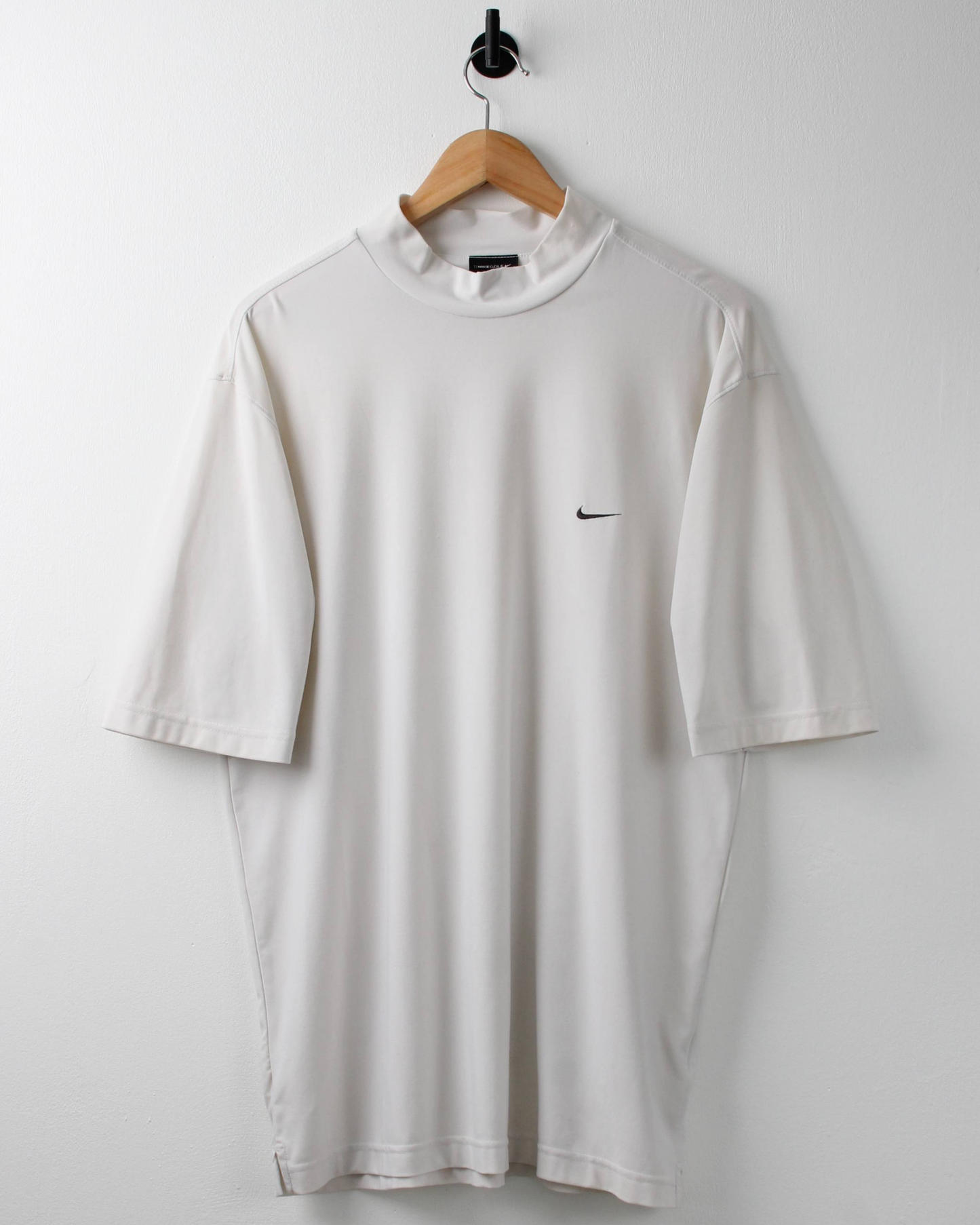 00s Nike Dri-Fit White Mock Neck Golf Top (L)