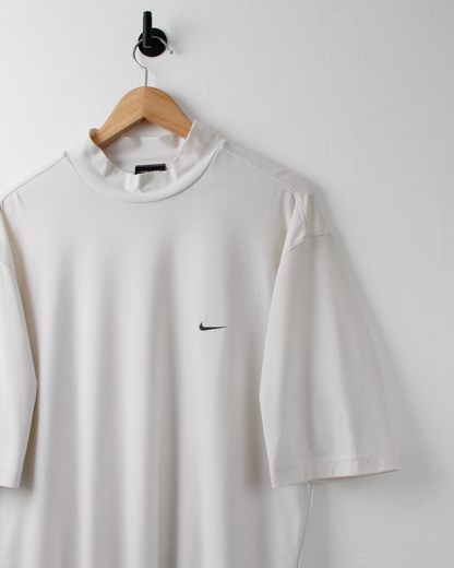 00s Nike Dri-Fit White Mock Neck Golf Top (L)