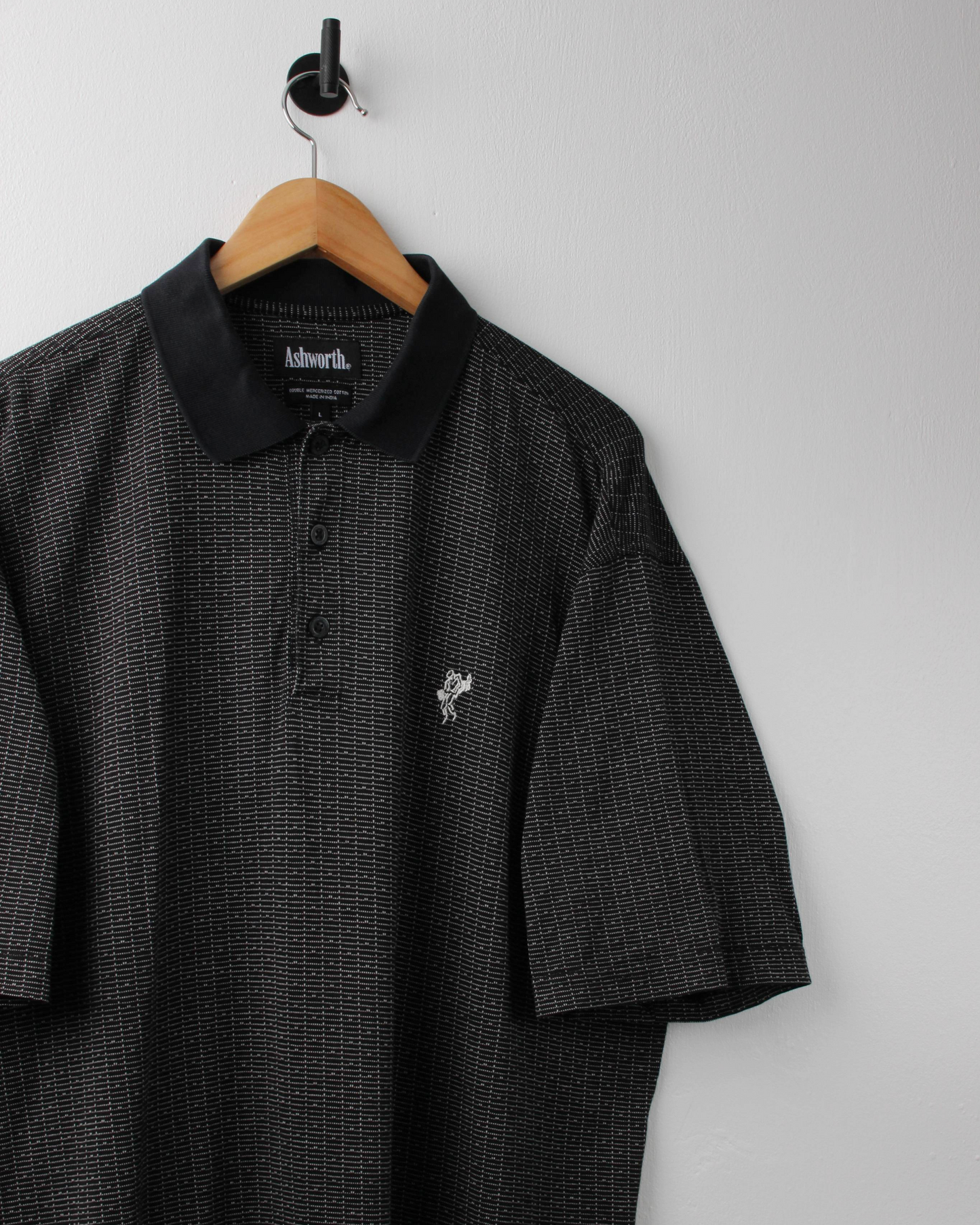 90s Ashworth Black Geometric Polo (XL)
