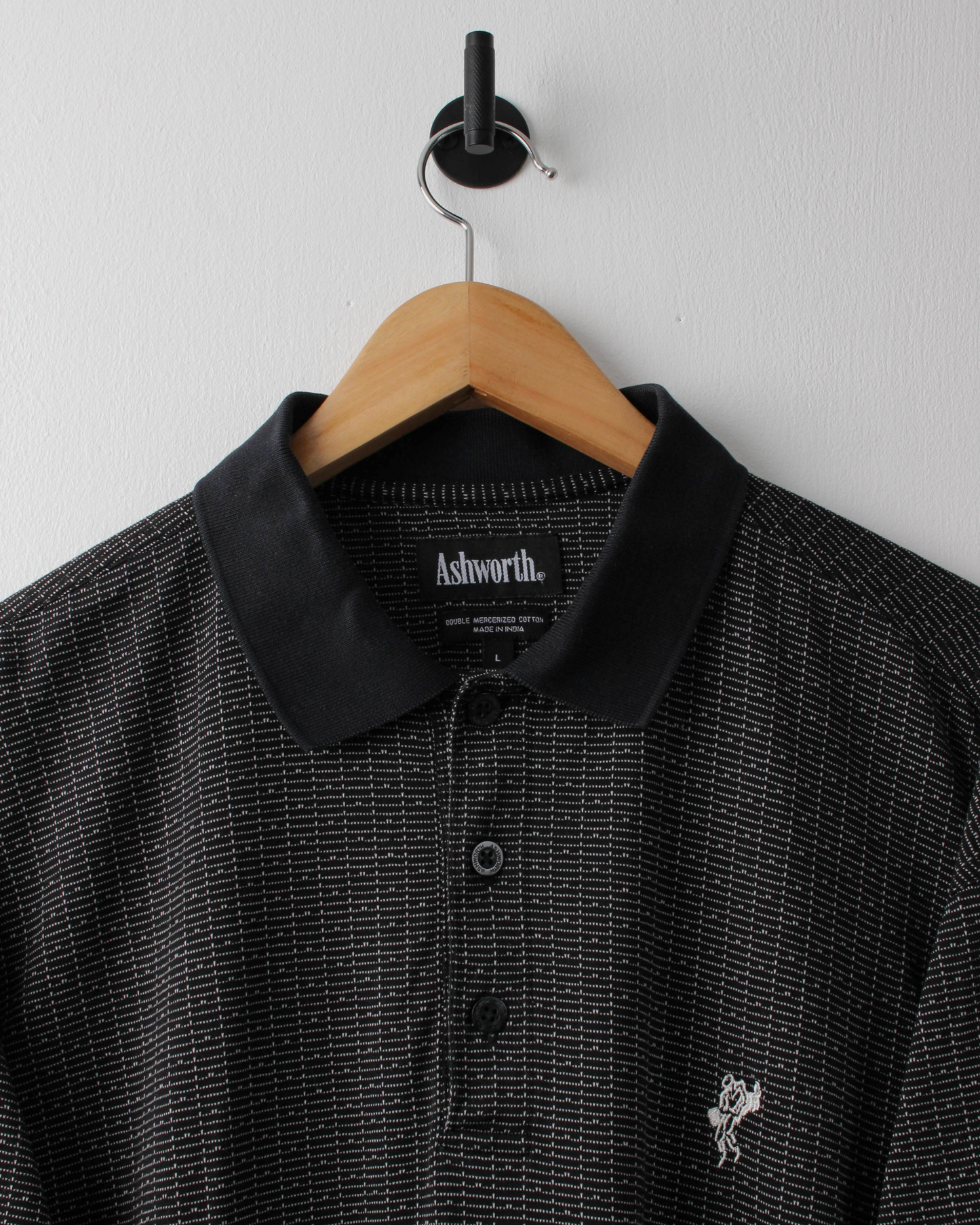 90s Ashworth Black Geometric Polo (XL)