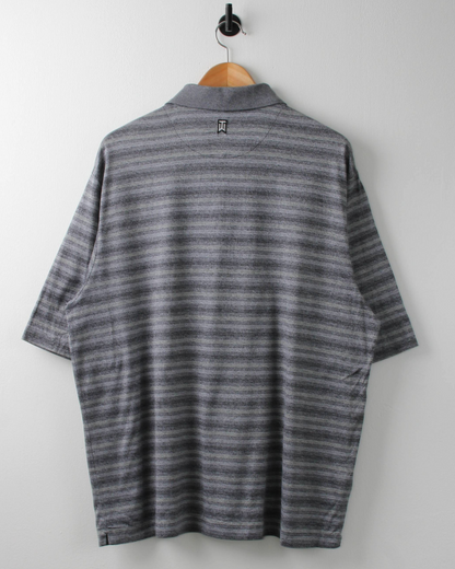 00s Nike Tiger Woods Grey Striped Polo (XL)