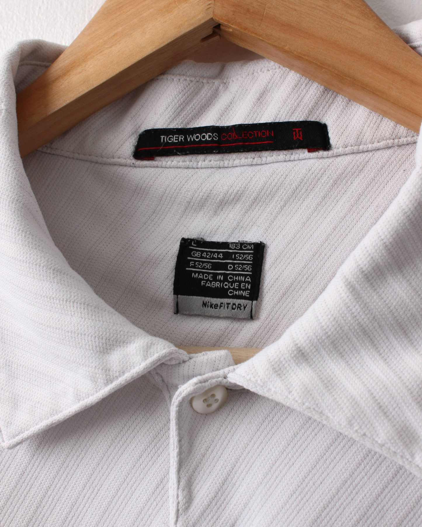 00s Nike Tiger Woods White Textured Polo (L)