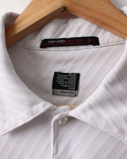 00s Nike Tiger Woods White Textured Polo (L)
