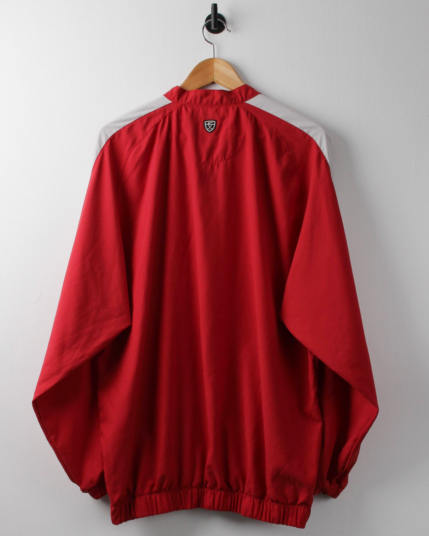 00s Nike Red & White Lightweight Quarterzip Windbreaker (L)