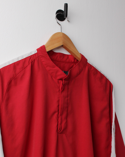 00s Nike Red & White Lightweight Quarterzip Windbreaker (L)