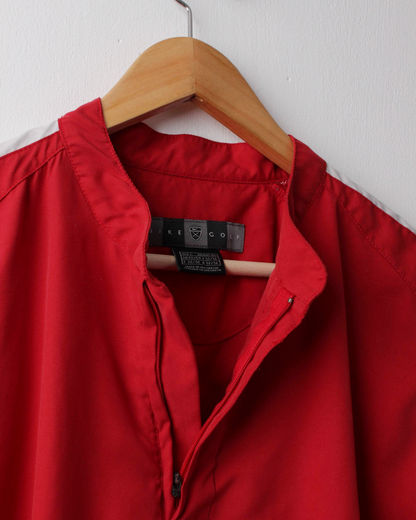 00s Nike Red & White Lightweight Quarterzip Windbreaker (L)