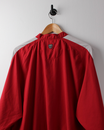 00s Nike Red & White Lightweight Quarterzip Windbreaker (L)