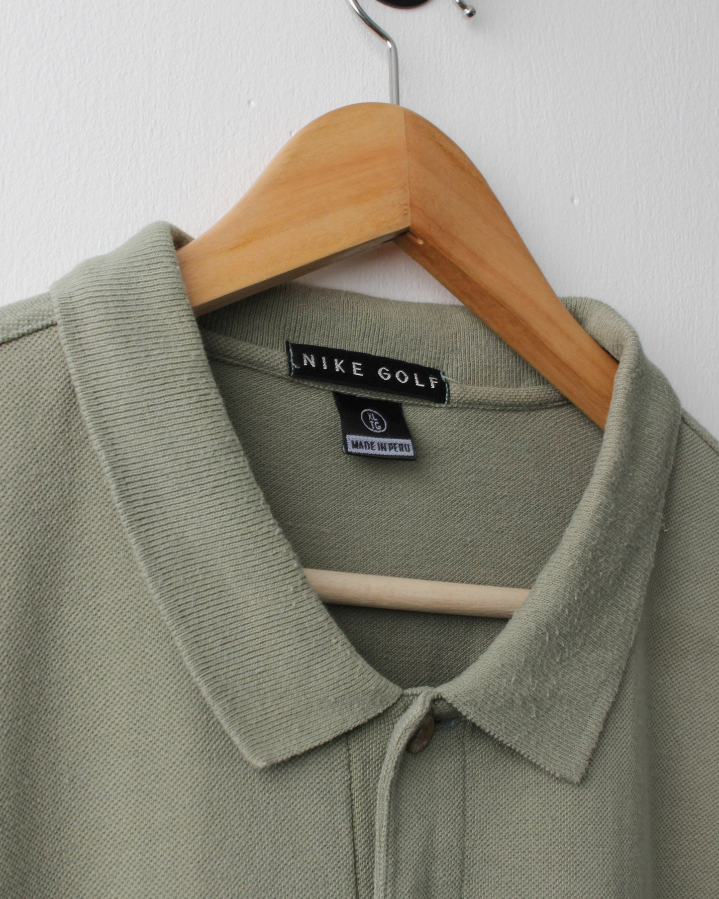 90s Nike Tour Khaki Green Polo (XXL)