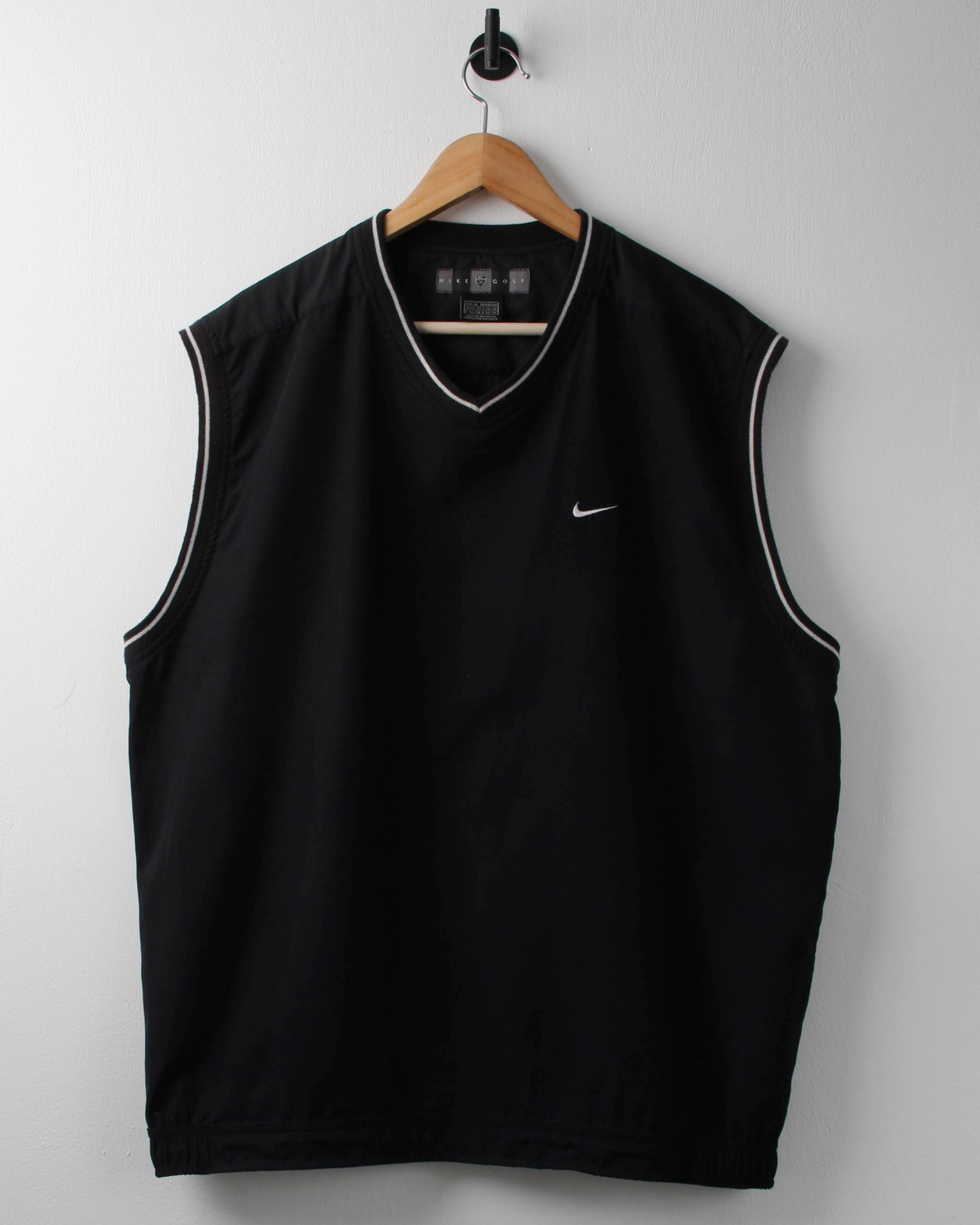 00s Nike Black Windbreaker Golf Vest (L)