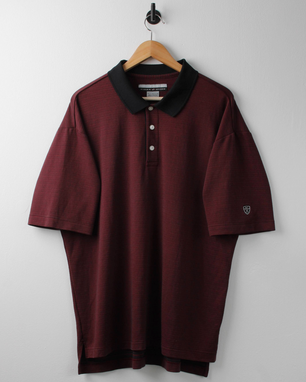 90s Nike Tiger Woods Burgundy & Black Polo (L)