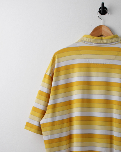 00s Nike Tiger Woods Yellow & White Block Striped Polo (XXL)