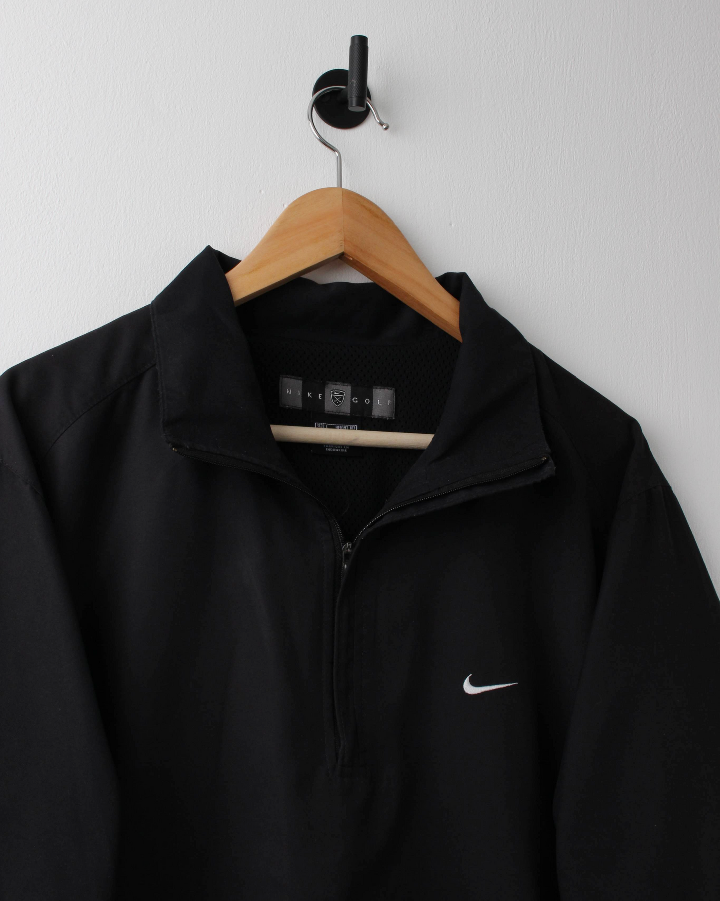 00s Nike Shield Logo Black Short Sleeve Windbreaker (L)