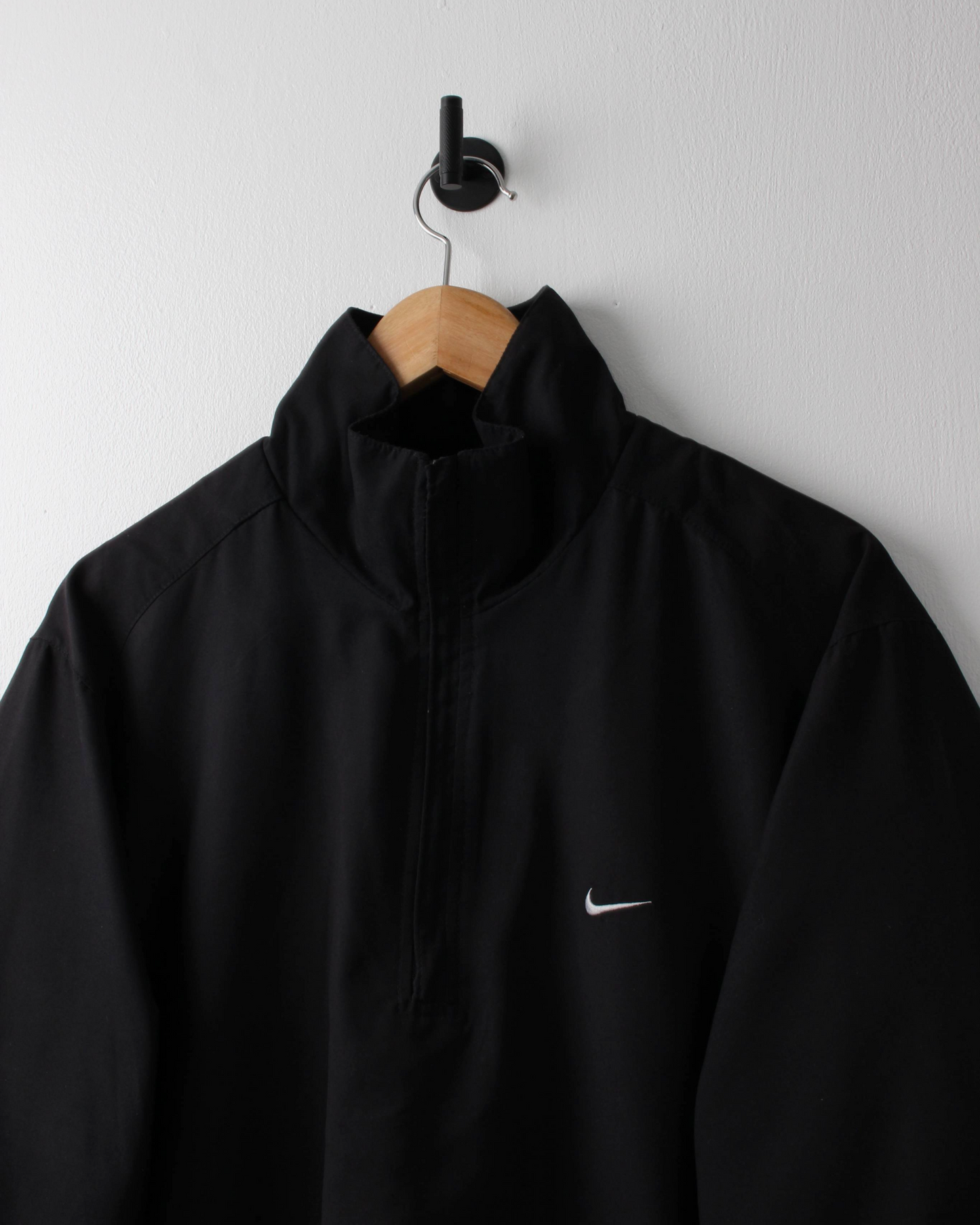 00s Nike Shield Logo Black Short Sleeve Windbreaker (L)