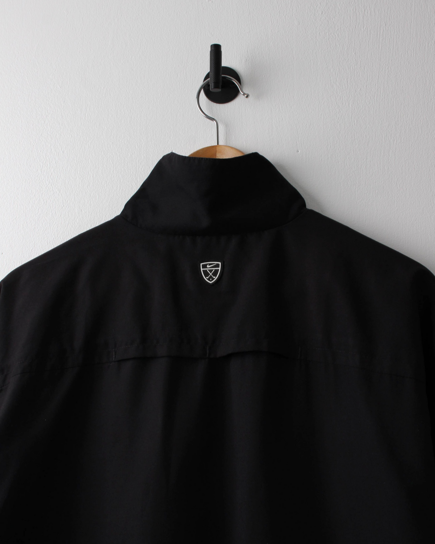 00s Nike Shield Logo Black Short Sleeve Windbreaker (L)