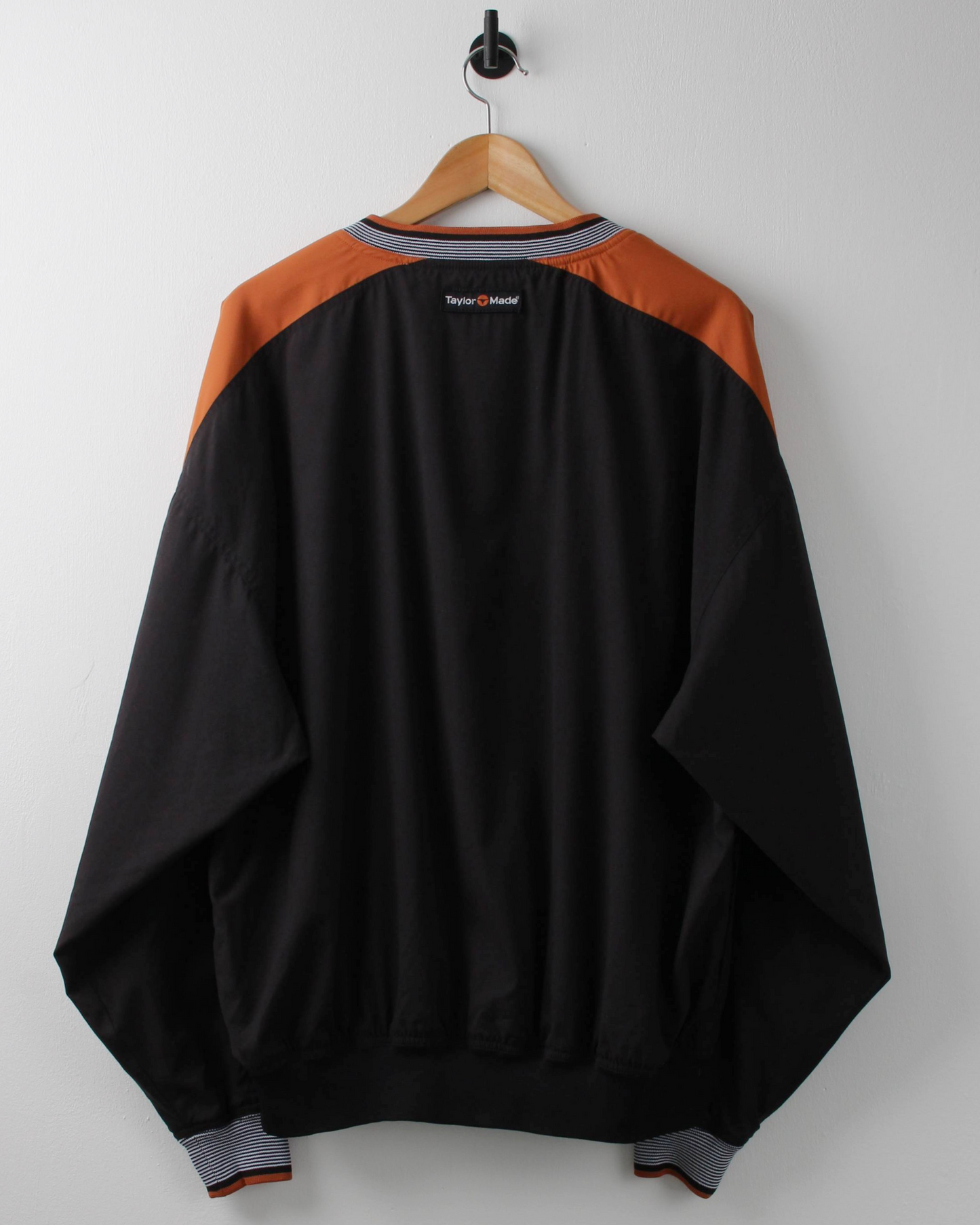 90s TaylorMade Black & Orange V-Neck Windbreaker (L)