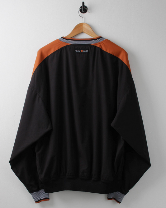 90s TaylorMade Black & Orange V-Neck Windbreaker (L)